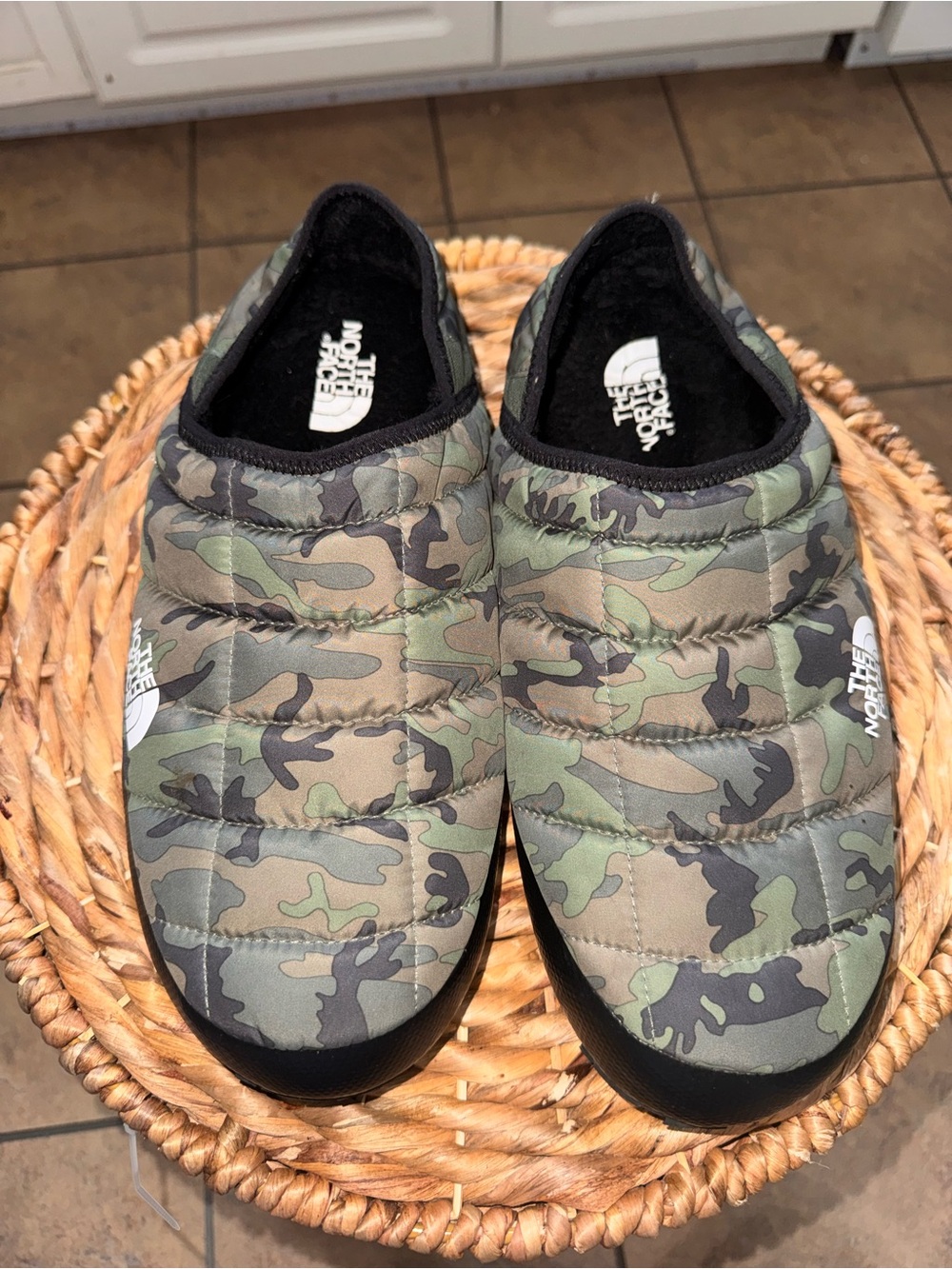 The North Face Camo Quilted Slip-On Mules - Green Camo